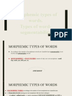 Morphemic Types of Words. Types of Word-Segmentability