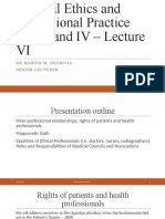 Medical Ethics and Professional Practice Yr - Lecture VI