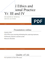 Medical Ethics and Professional Practice Yr III and IV - Lecture III