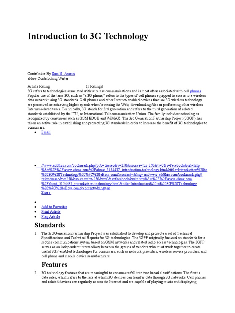 Overview of 3G Wireless Technology | PDF | 3 G | 4 G