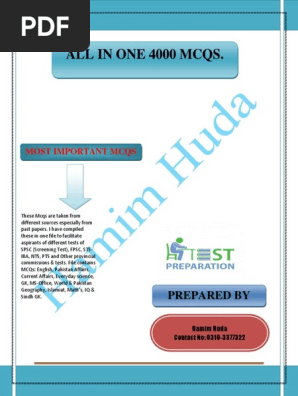 All In One Mcqs 2 Pdf Pakistan Microsoft Excel