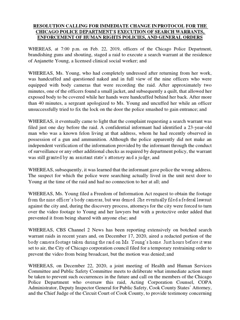Reforming Chicago Police Search Warrant Protocols | PDF | Chicago ...