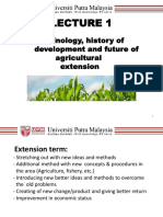 Terminology, History of Development and Future of Agricultural Extension