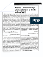 Alfonso López Pumarejo y La Moratoria de La Deuda en Los Años 30. Español, 7 Páginas PDF