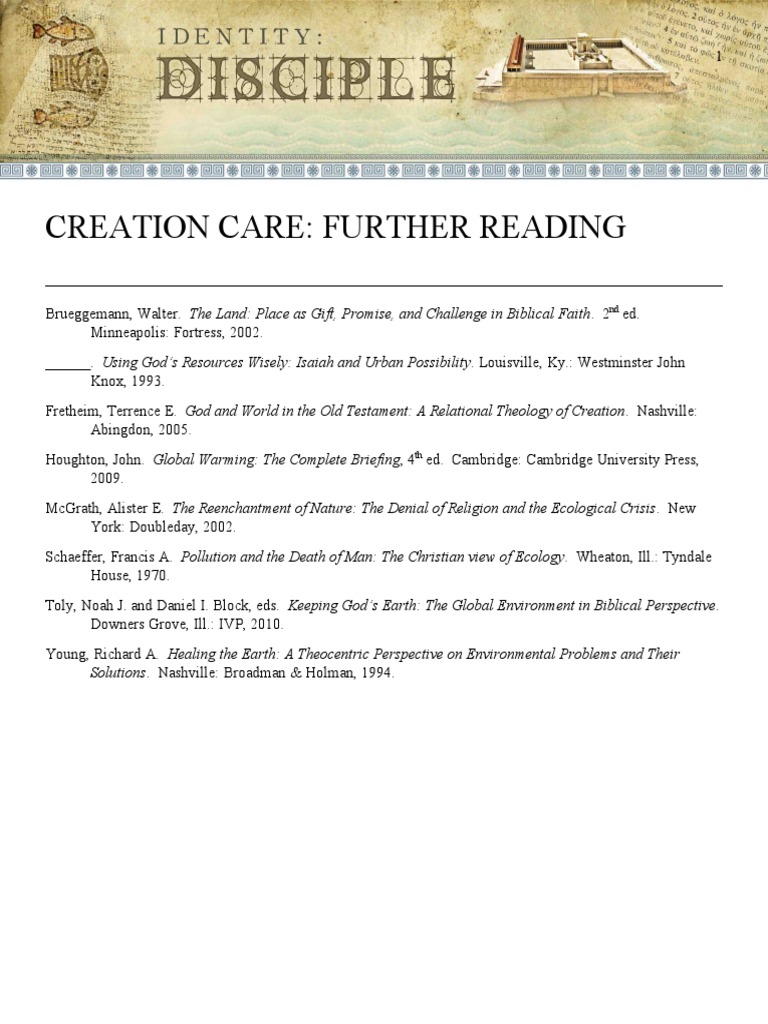 Creation Care Further Reading | PDF