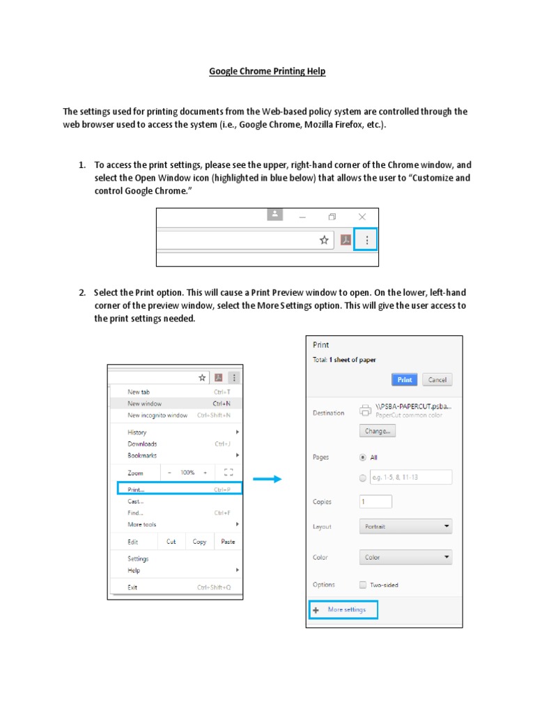 Google Chrome Print Settings Guide | PDF | Computers
