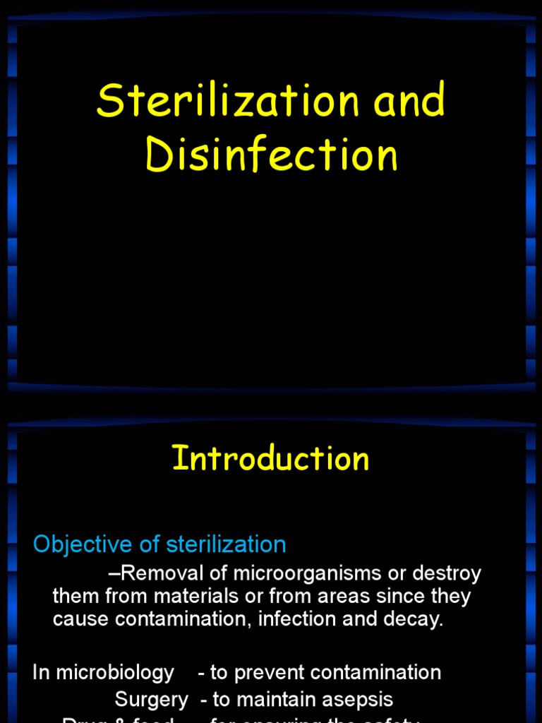 Sterilization and Disinfection PDF Sterilization (Microbiology