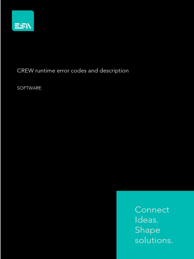 Crew Runtime Error Code and Description 1 | PDF