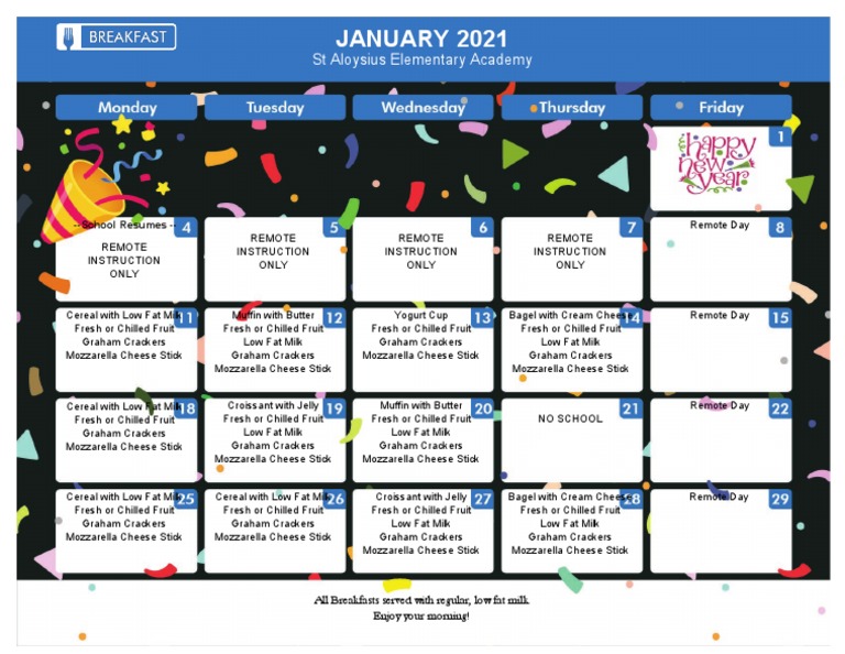 January 2021 Remote Breakfast Menu | PDF