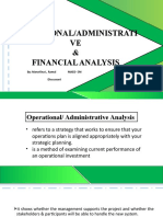 Operational/Financial Analysis Summary