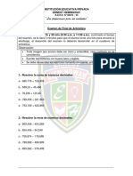 Examen de Aritmetica PDF