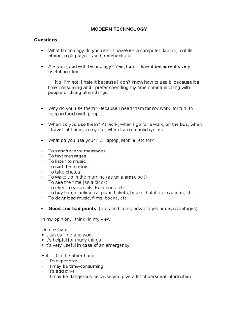 Pros and Cons of Modern Technology | PDF