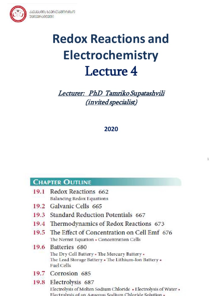 Lecture 4 Medical Chemistry | PDF | Redox | Ion
