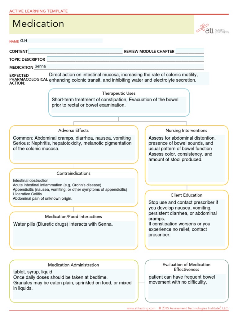 Medication - ALT-Template Senna | PDF | Nausea | Digestive System