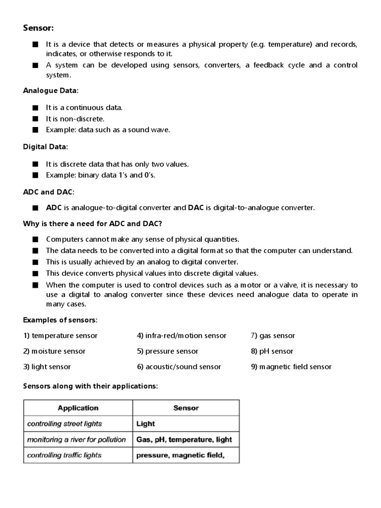 Sensors 2 | PDF | Analog To Digital Converter | Sensor