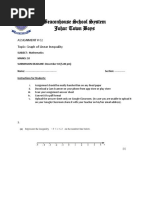 Beaconhouse School System Johar Town Boys: Assignment # 02 Topic: Graph of Linear Inequality