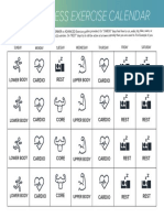 Pre-Wellness Exercise Calendar: Cardio Rest Cardio Rest Rest