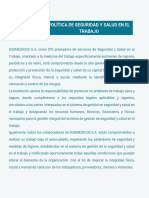 Politica Seguridad en El Trabajo PDF