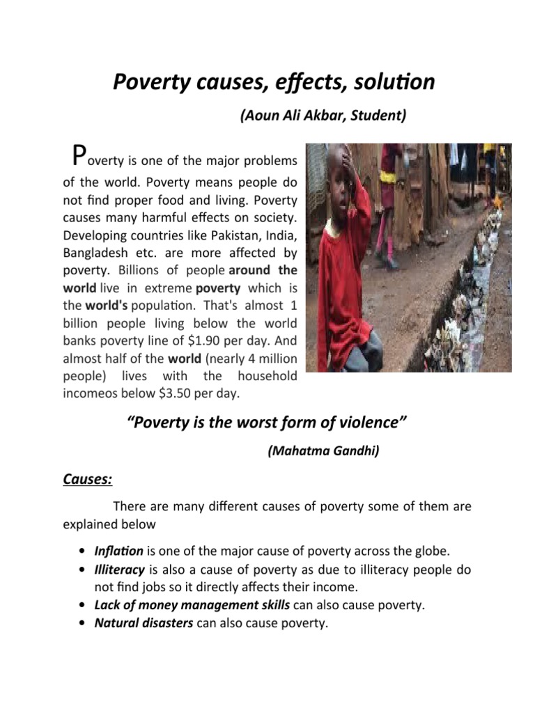 Causes and Effects of Poverty | PDF