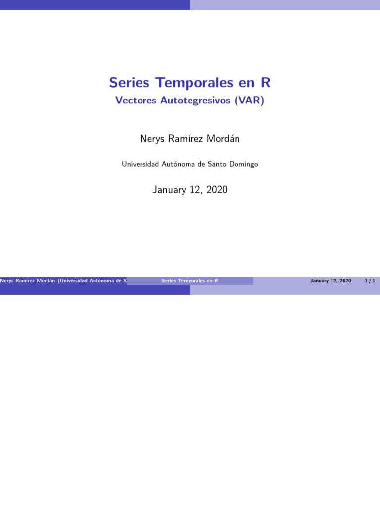 Modelos VAR | PDF | Series de tiempo | Matemáticas Aplicadas