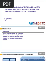 How To Upgrade To SAP BW4HANA and BW 7.5 On SAP HANA - Potential Pitfalls and Tried and True Instructions For Success