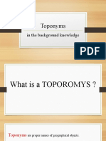Toponyms: in The Background Knowledge