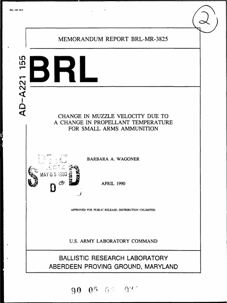 Muzzle Velocity & Propellant Temperature | PDF | Gun Barrel | Errors ...
