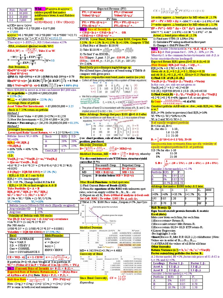 Mit Cheatsheet Prep For Finals I | PDF | Net Present Value | Internal ...