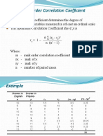 Calculate Spearman's Rank Order Correlation Coefficient