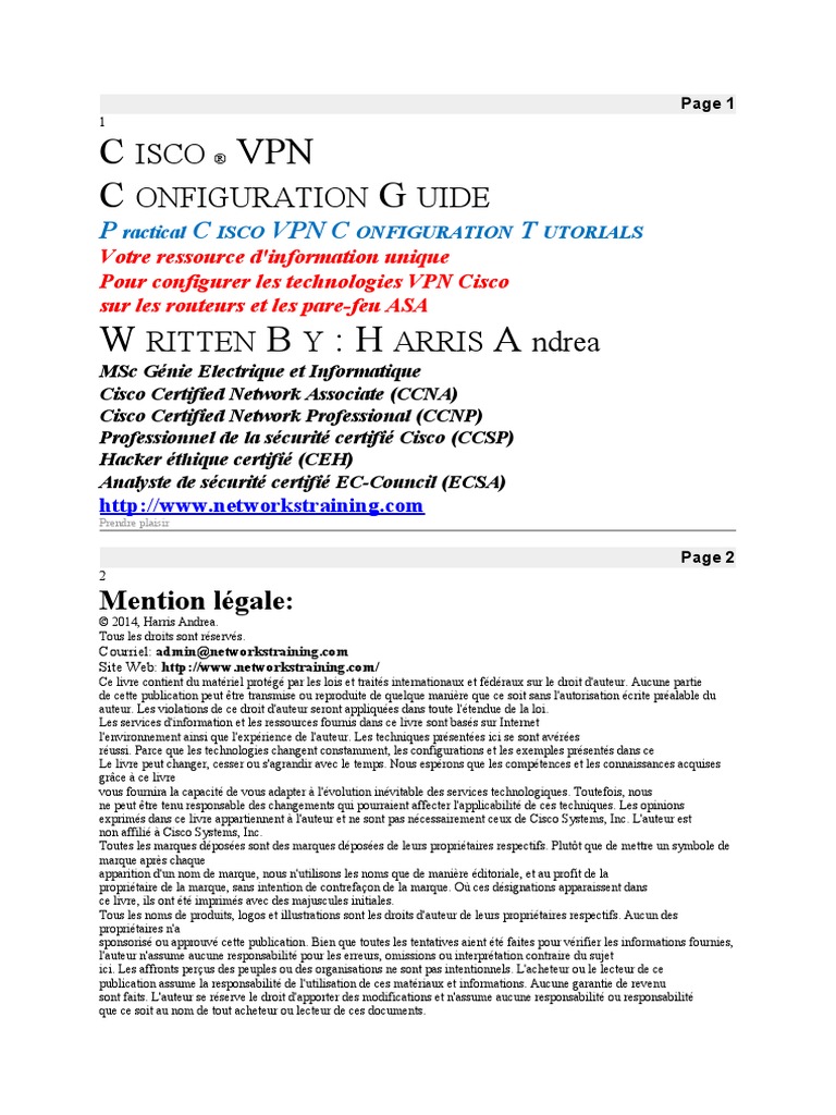 T Cisco VPN Configuration Guide - Step-By-Step Configuration of Cisco ...