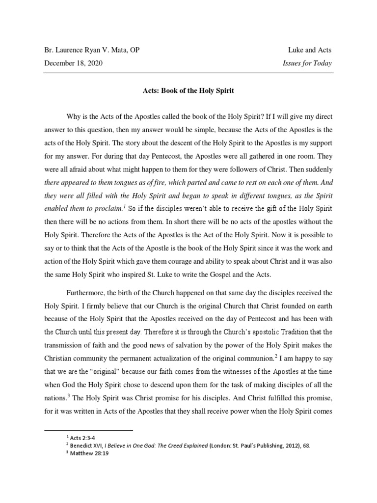The Role of the Holy Spirit in Acts | PDF | Acts Of The Apostles | Jesus
