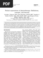 Patient Expectations of Physiotherapy: Definitions, Concepts, and Theories