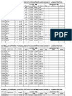 Schedules for Accountancy and Business Administration