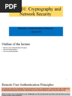 ECS401: Cryptography and Network Security: Module 5: Authentication Protocols