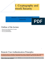 ECS401: Cryptography and Network Security: Module 5: Authentication Protocols