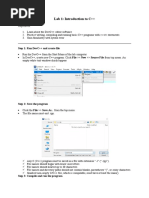 Lab 1: Introduction To C++: Step 1: Run Devc++ and Create File