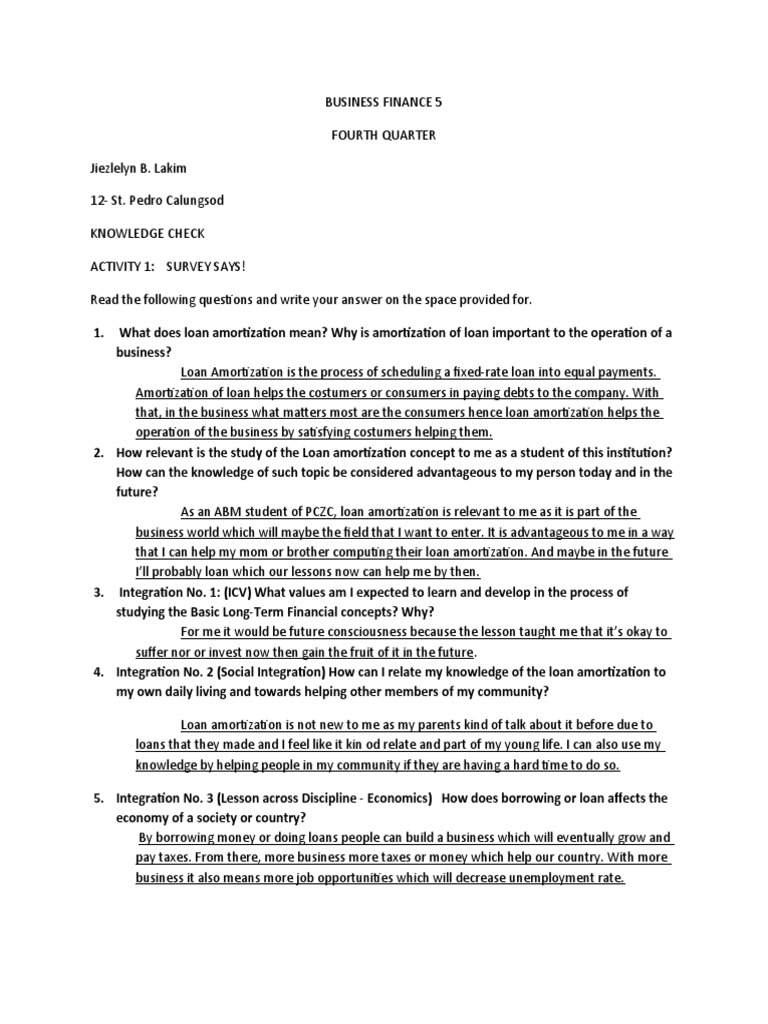 Business Finance 5 | PDF | Loans | Amortization (Business)