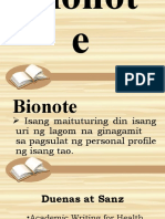 Bionote