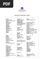 Dependent prepositions