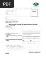 Photo: Form of Application For Admission To An Examination, December-2020