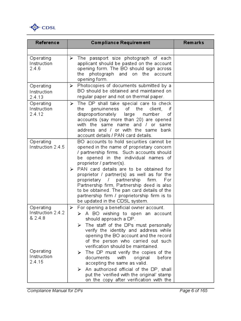 Demat Account Compliance Guidelines | PDF | Financial Services | Business