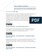 Tipos de Licencias Creative Commons