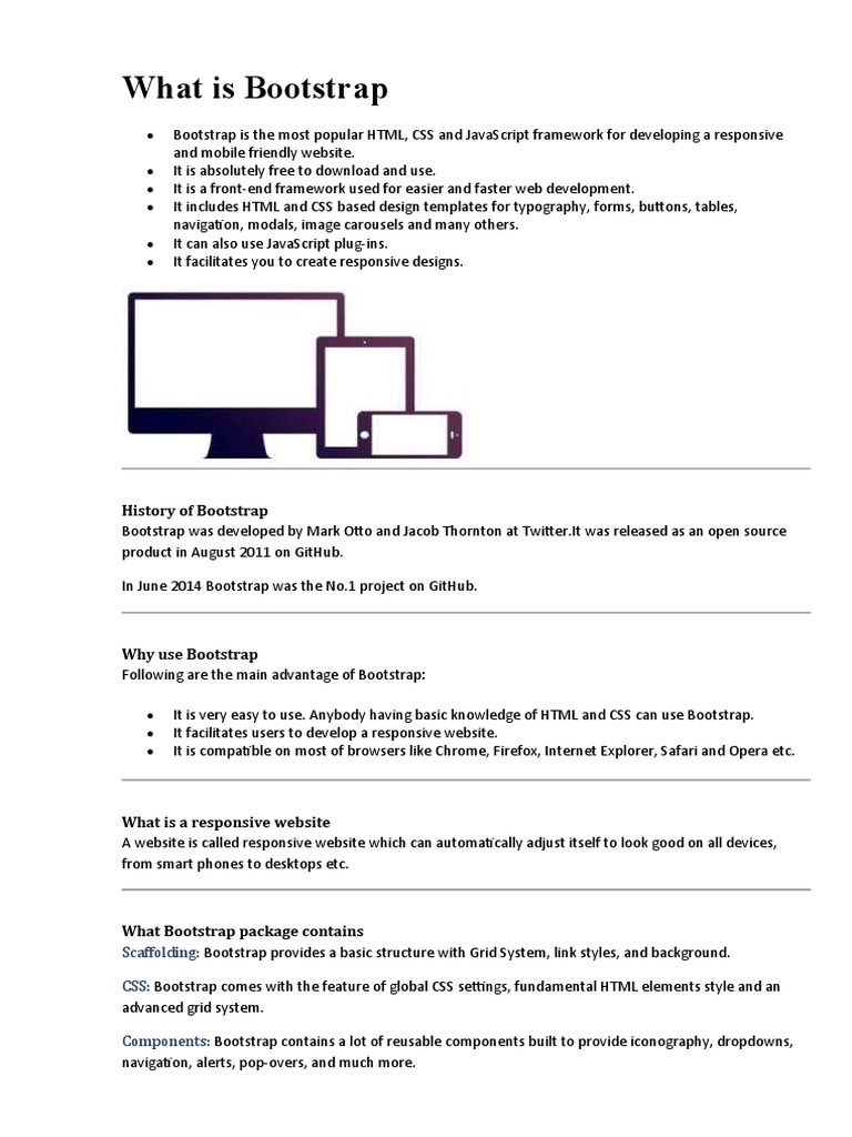 Bootstrap 4 | PDF | Bootstrap (Front End Framework) | Responsive Web Design