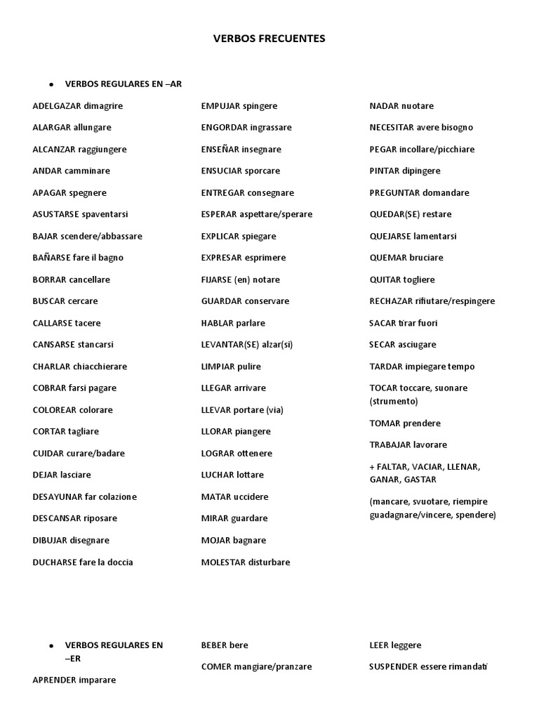 Verbos Principales | PDF, image size:768x1024