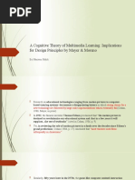 Cognitive Theory of Multimedia Learning