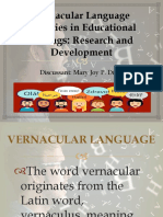 Vernacular Language Varieties in Educational Setting Research and Development
