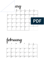 2020 Printable Calendar Horizontal Monday Start 2