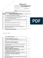 Manufacturing Process Audit: Performed By: Operator #: Mach # Customer Name: Job# M