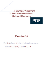 Divide-&-Conquer Algorithms & Recurrence Relations: Selected Exercises