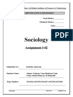 Sociology: Assignment # 02